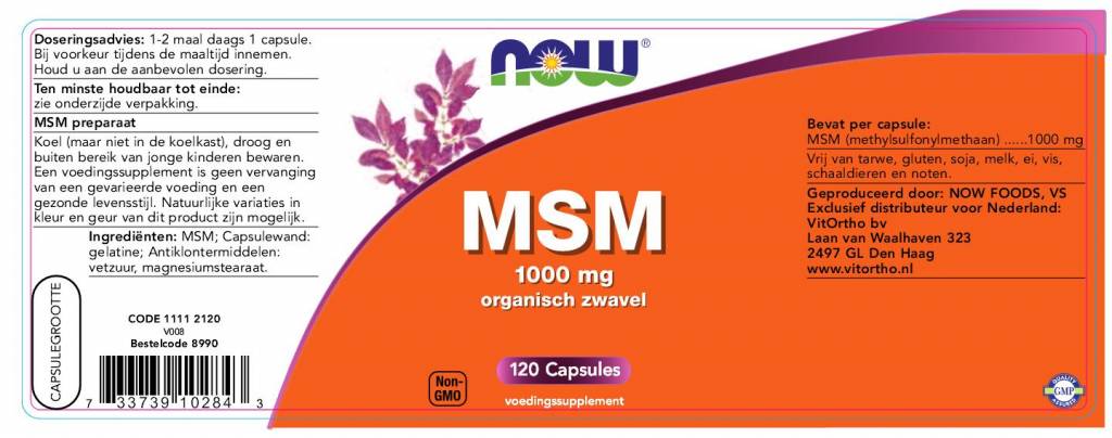 MSM 1000 mg - NowVitamins - NOW Foods - 733739102843