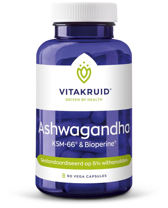 Vitakruid Ashwagandha KSM-66 & bioperine 90 capsules - NowVitamins - Vitakruid - 8717438691992